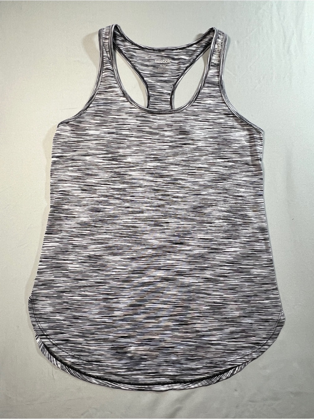 Reebok Women's Gray Space-Dye Racerback Tank - Size M, activewear workout yoga